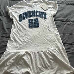 Girls white and blue Jean Givenchy dress size 12 plus